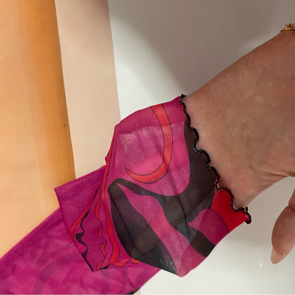 Emilio Pucci Fuchsia and Black Abstract Print Maxi Dress - Picture 5 of 10